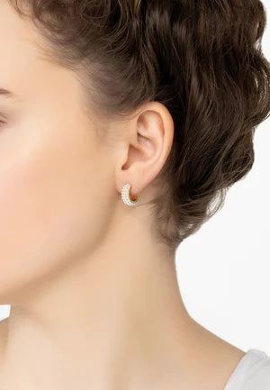 PEARLY QUEEN HOOP EARRINGS GOLD