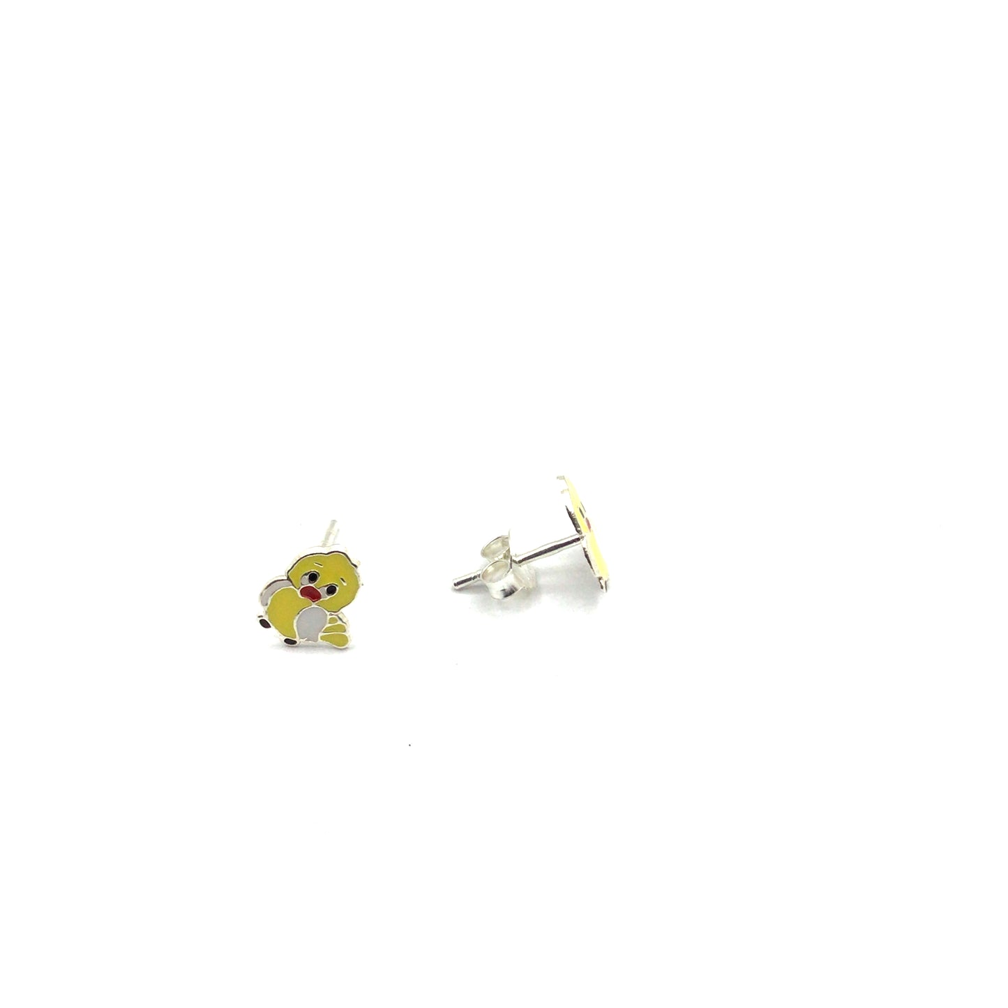 925 silver enamel chick earrings