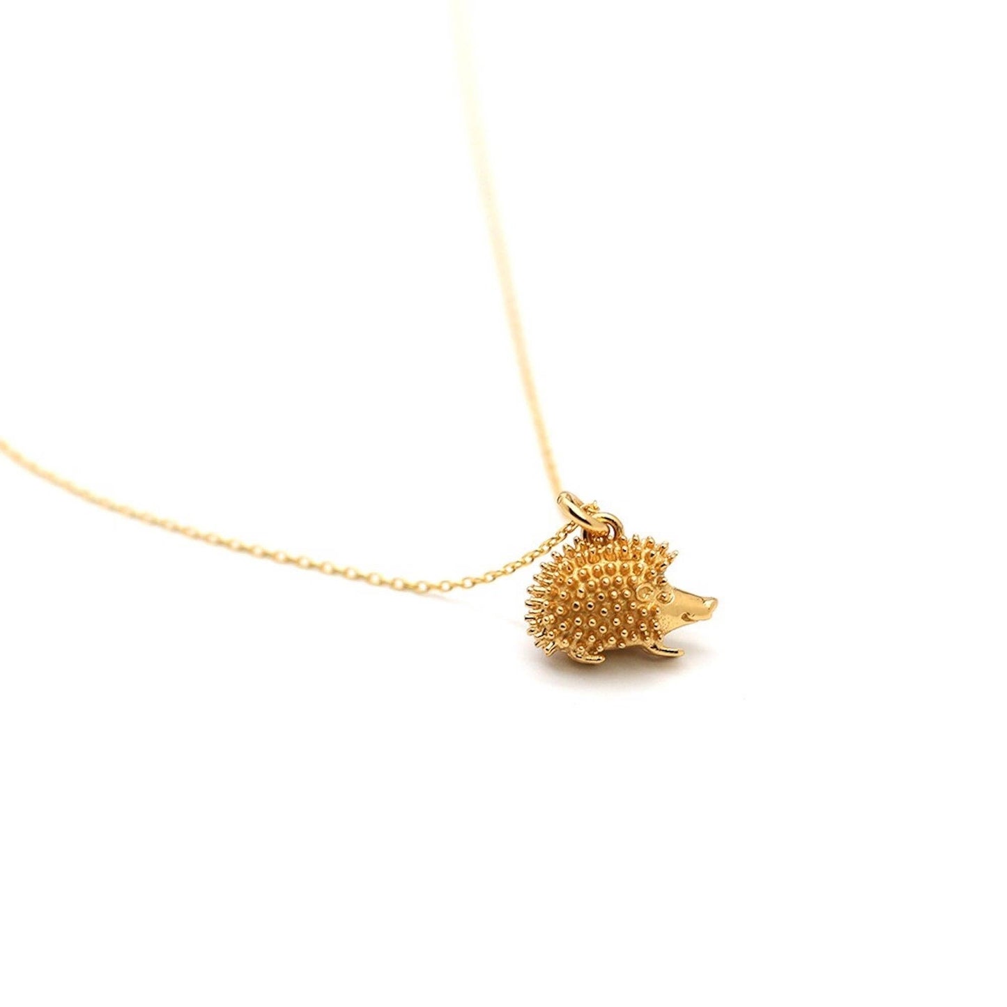 Gold Vermeil Hedgehog Pendant Necklace