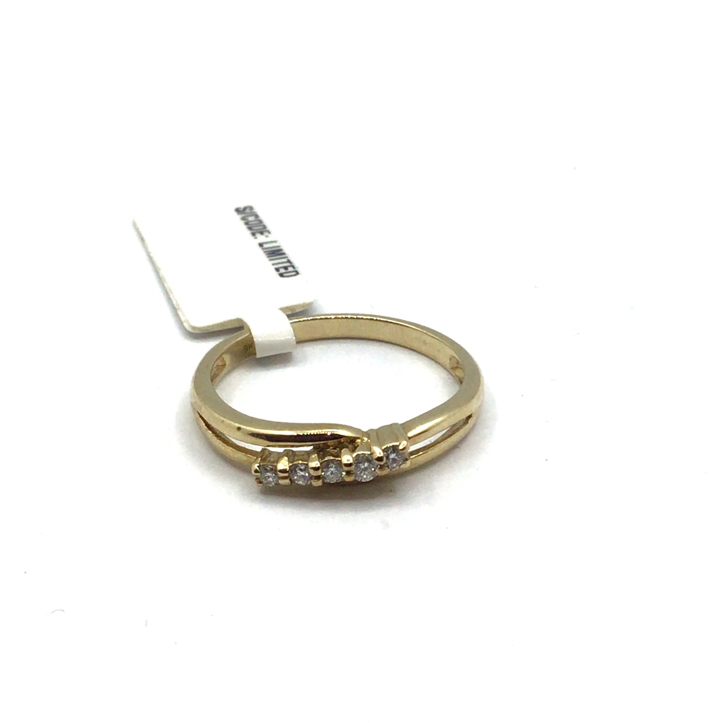 9ct Yellow Gold Diamond Crossover Ring