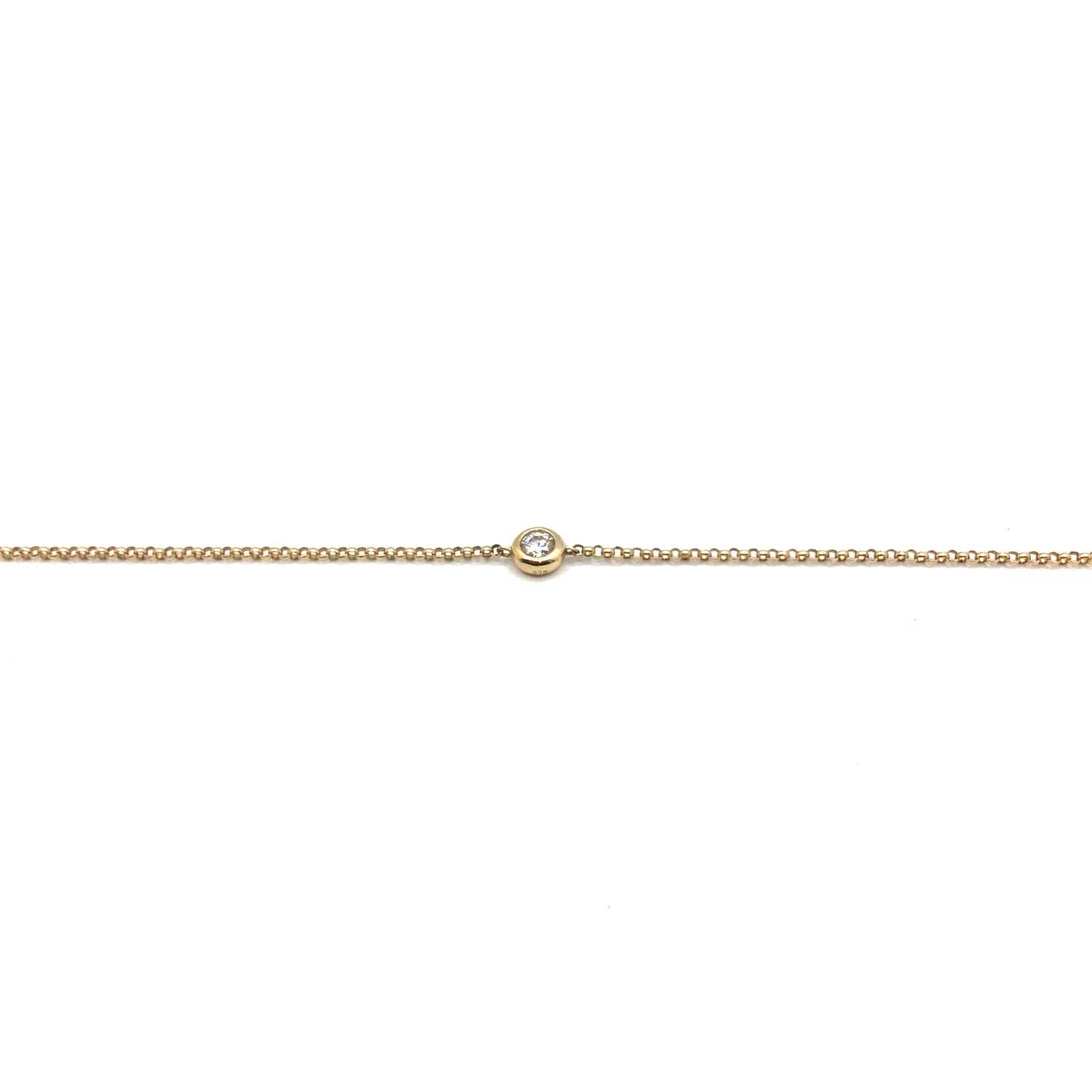9ct Yellow Gold Diamond Besel Set Bracelet