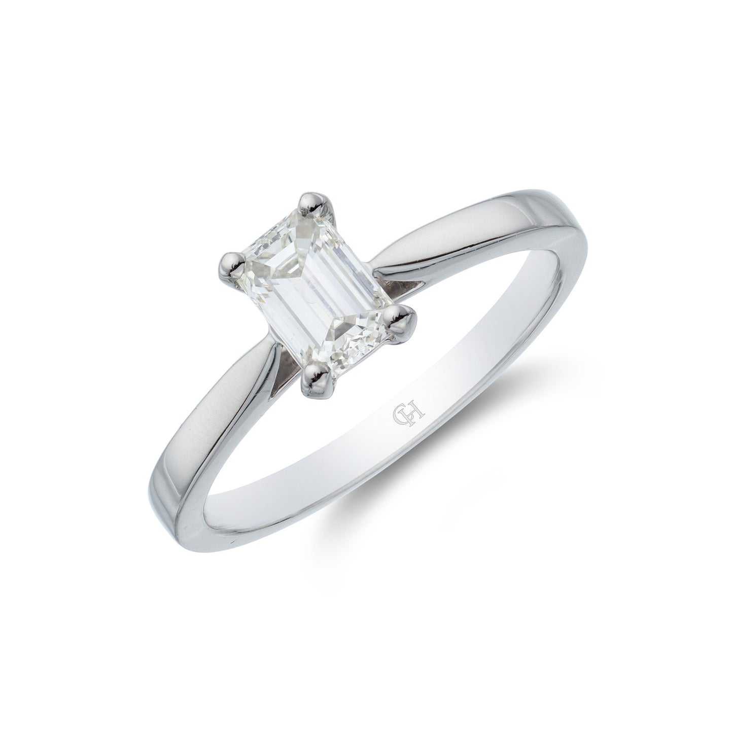 Rectangle Cut Diamond 18ct Ring