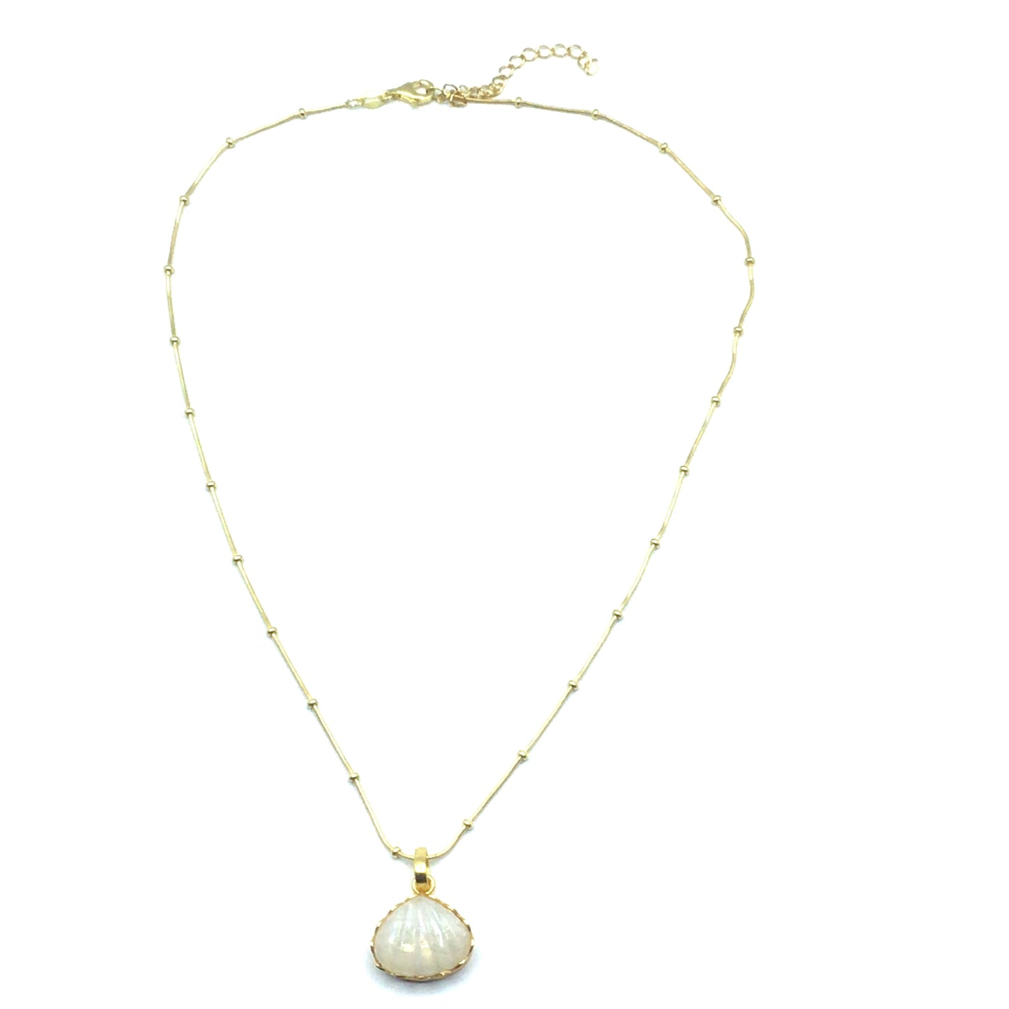 18ct Gold Vermeil Carved Moonstone Pendant