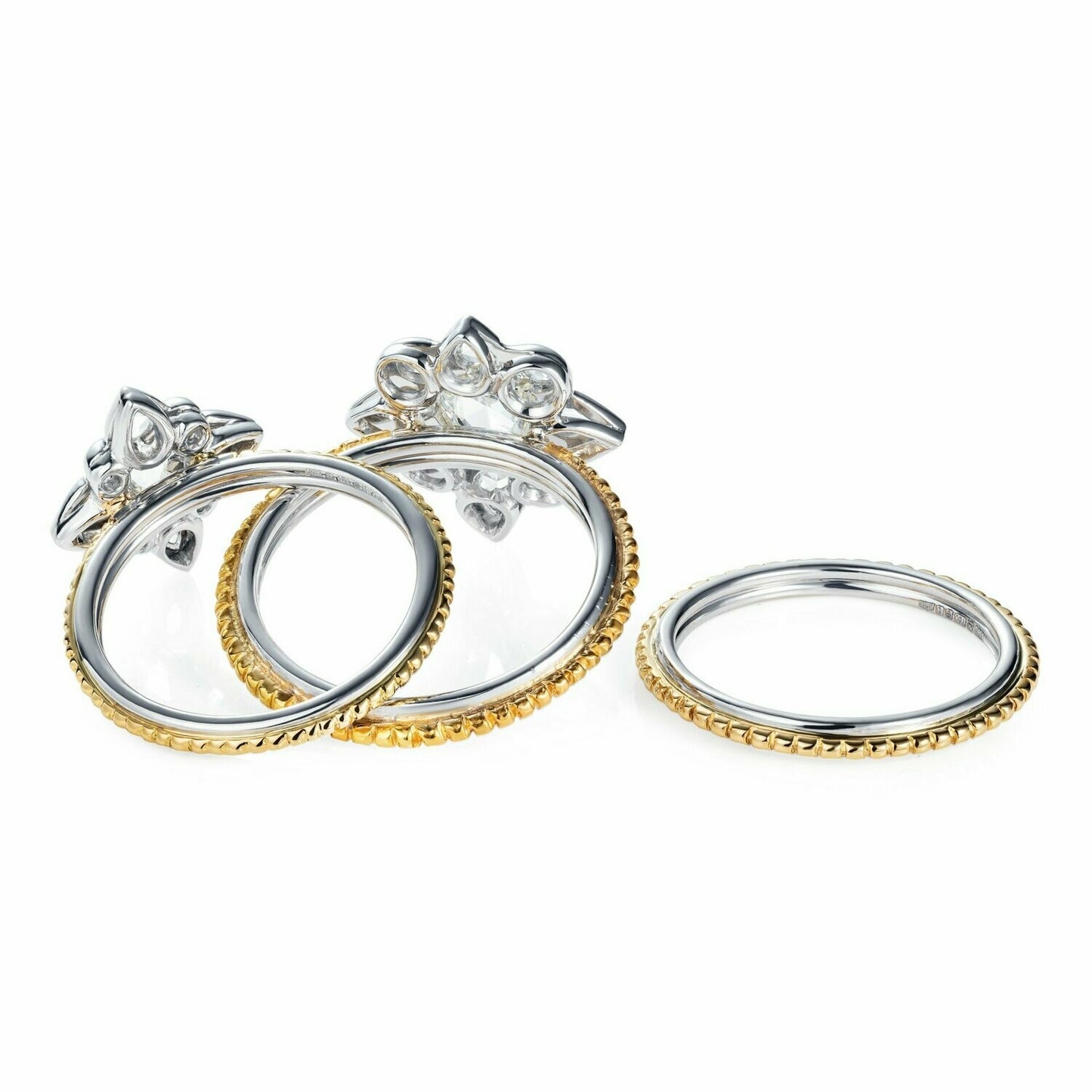 Rose Cut Diamond Ring Platinum and 18ct Yellow Gold