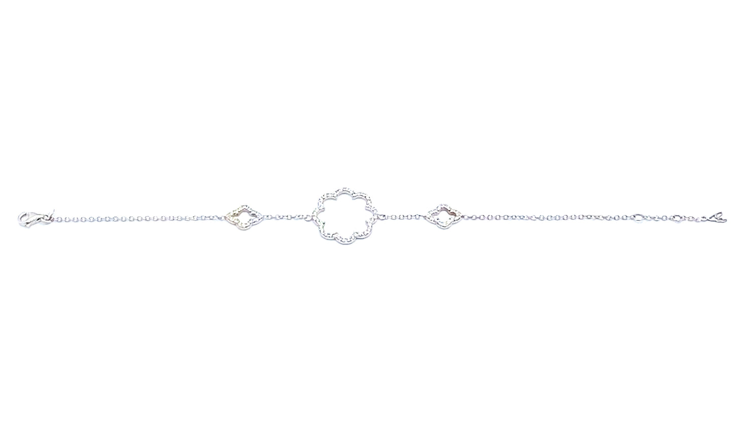 Diamond Clover 18ct White Gold Bracelet