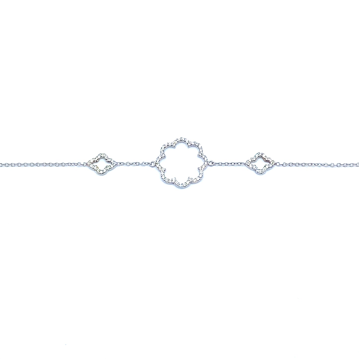 Diamond Clover 18ct White Gold Bracelet
