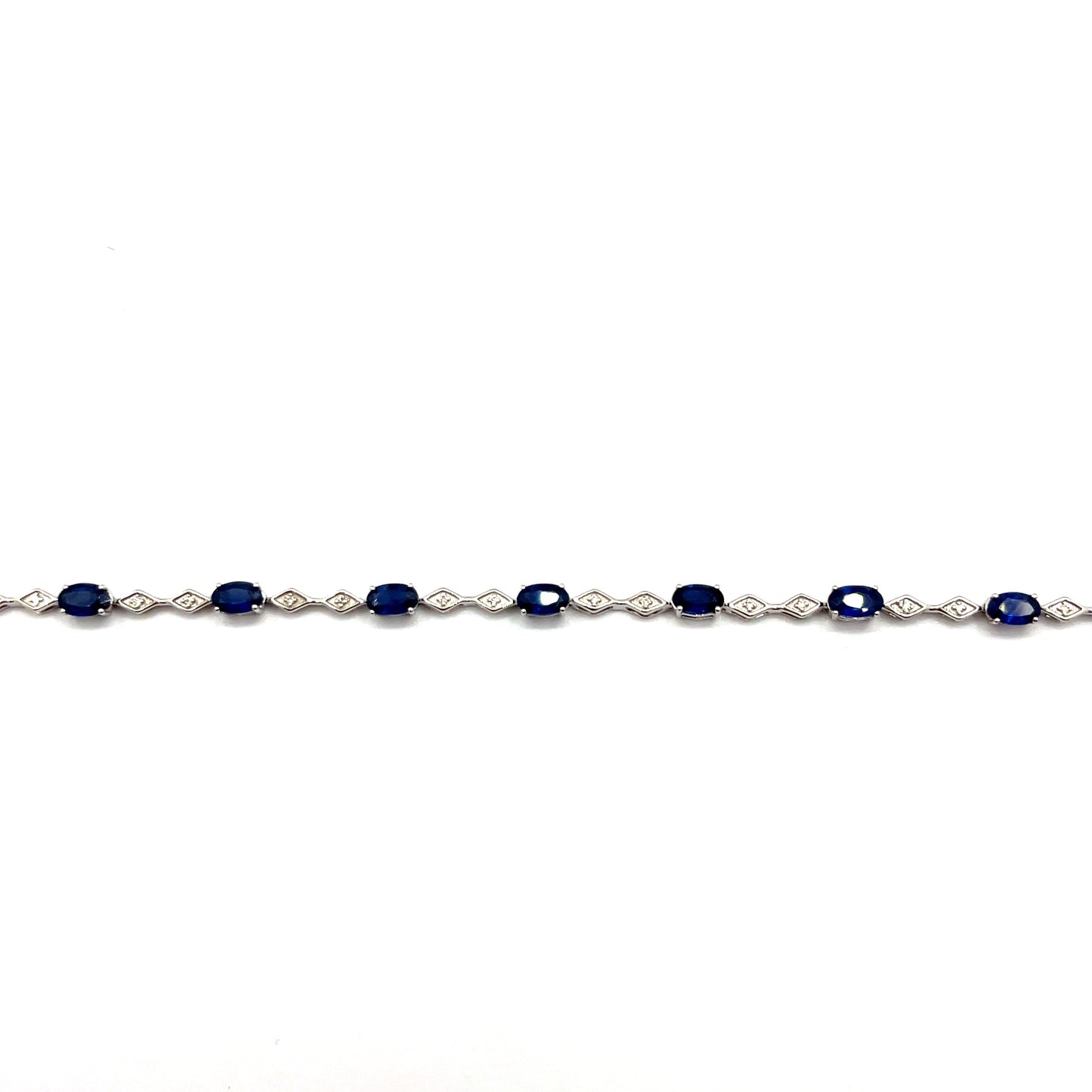 9ct White Gold Sapphire And Diamond Bracelet 'Celeste'
