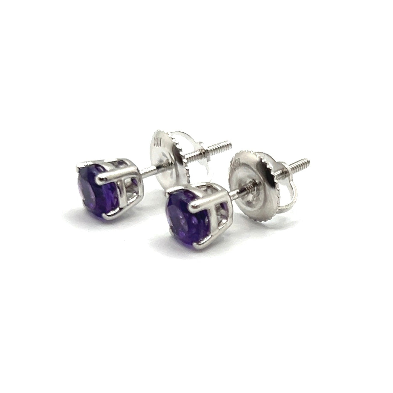 18ct White Gold Round Brilliant 1.32ct Amethyst Studs