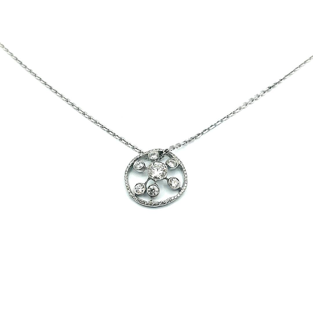 Shimmering Stars Diamond Pendant Platinum Handmade