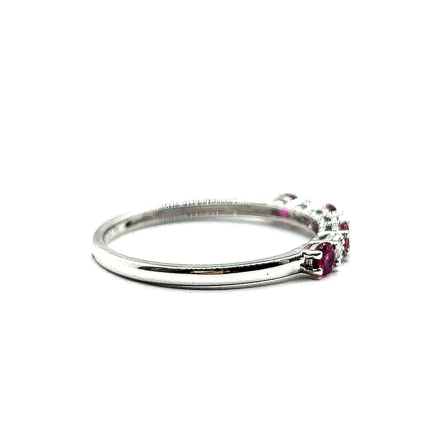 Ruby and Diamond 7 Stone White Gold Eternity Ring