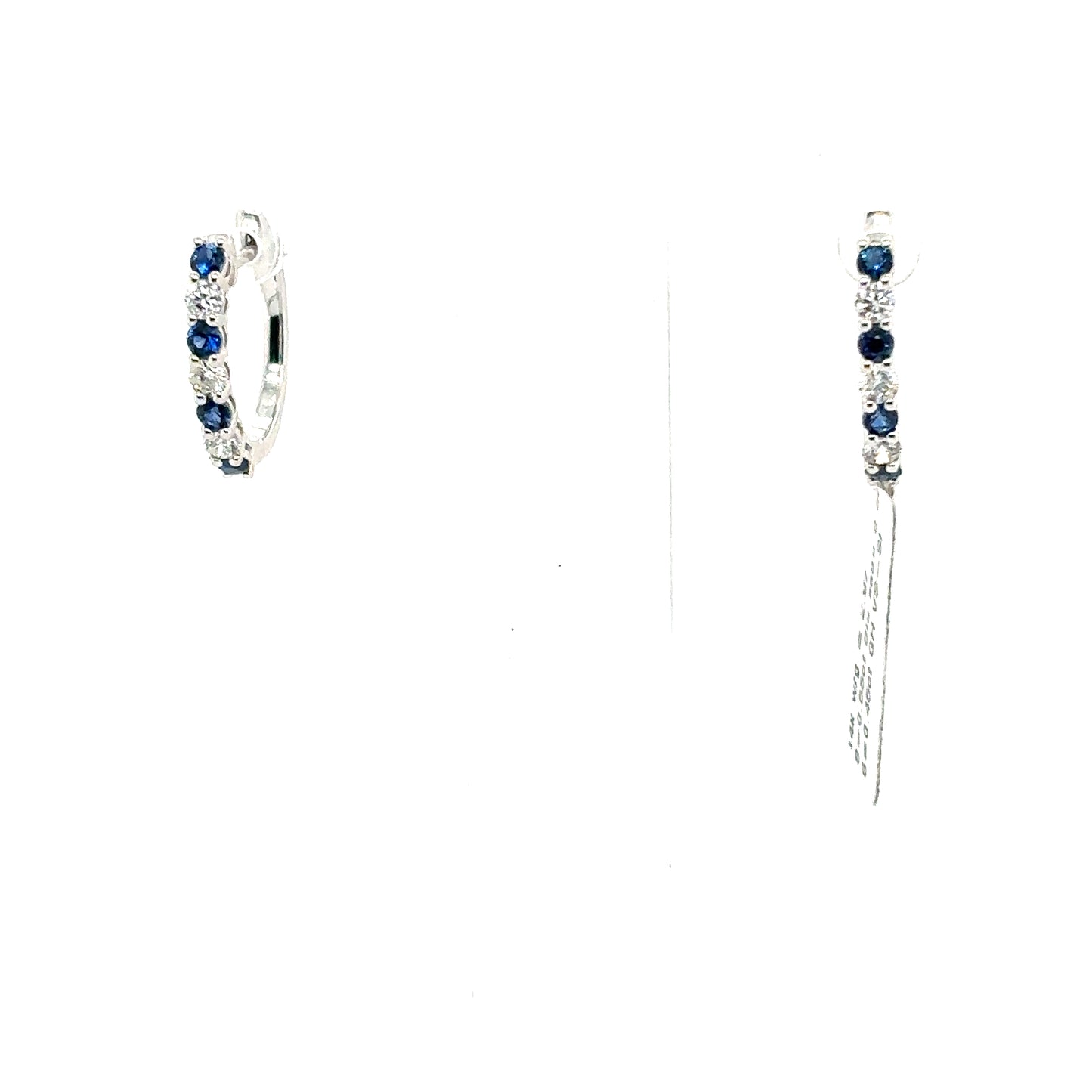 Diamond and Sapphire Claw Set Hoop Earrings