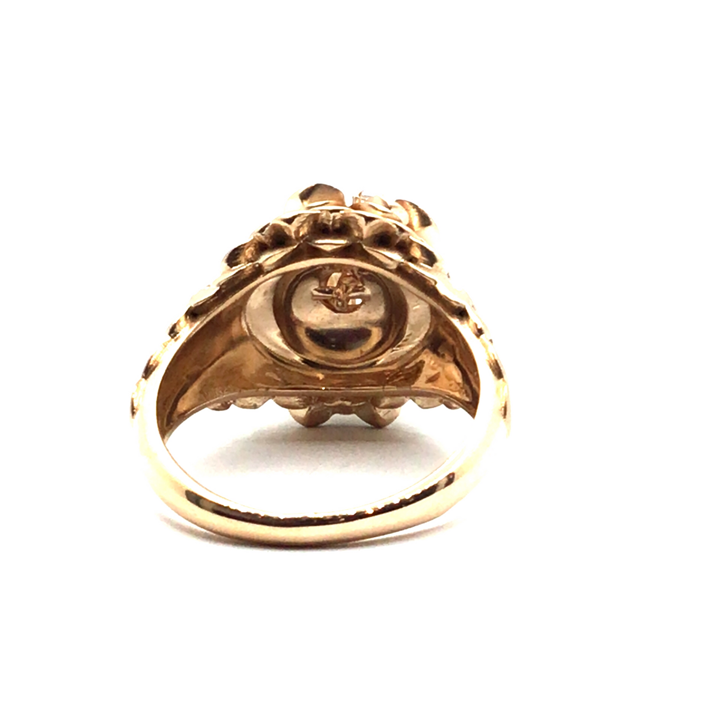 14ct Rose Gold Matte Diamond Pine Cone Ring