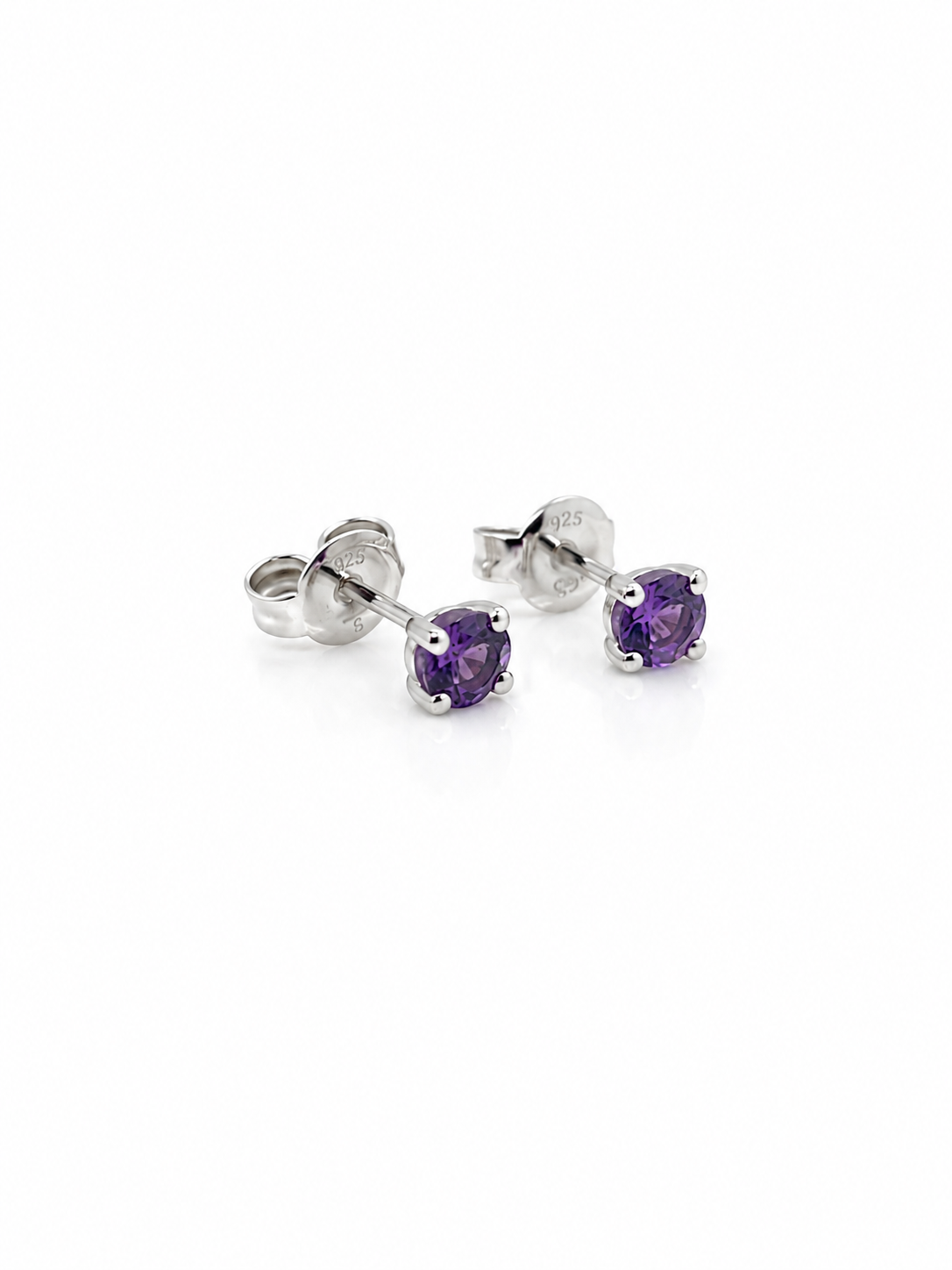 Sterling silver Amethyst stud earrings