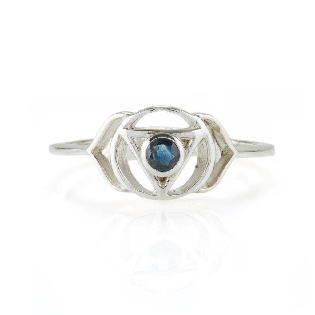 Third Eye Chakra Sapphire & Sterling Silver Ring