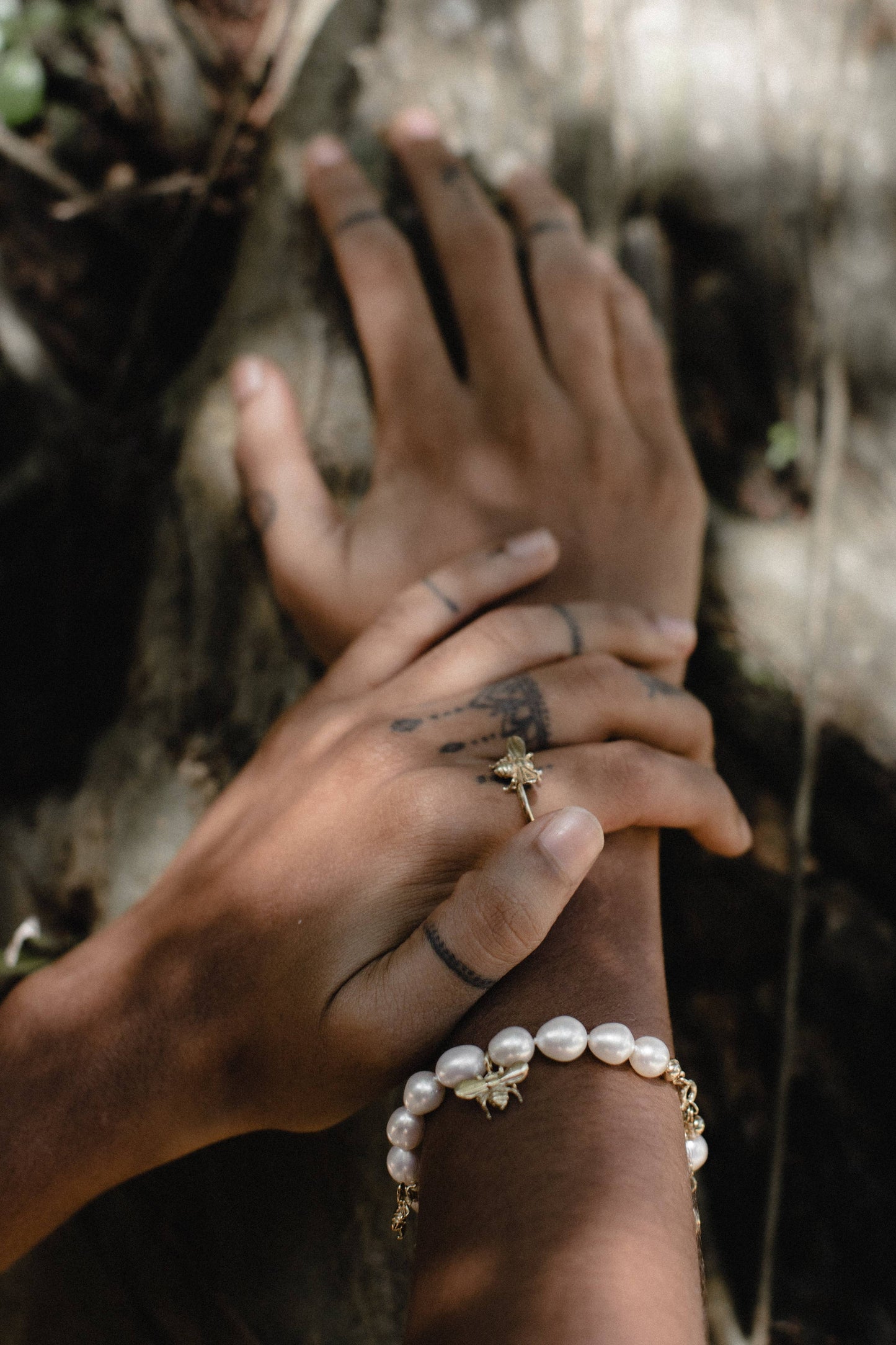 Sterling Silver Gold Plated Beehive Pearl Bracelet