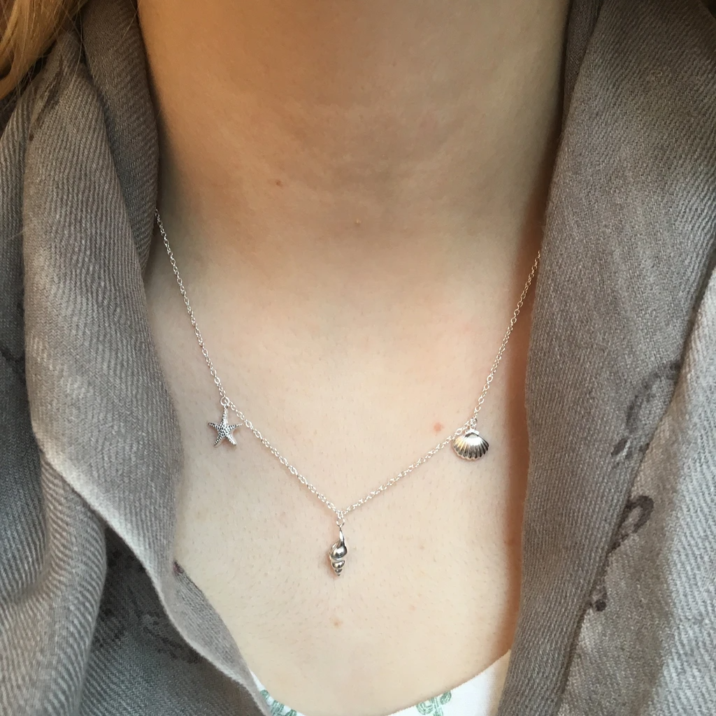 Sterling Silver Rock Pool Shell Necklace