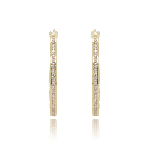 9ct Yellow Gold Cubic Zirconia Creole Earrings