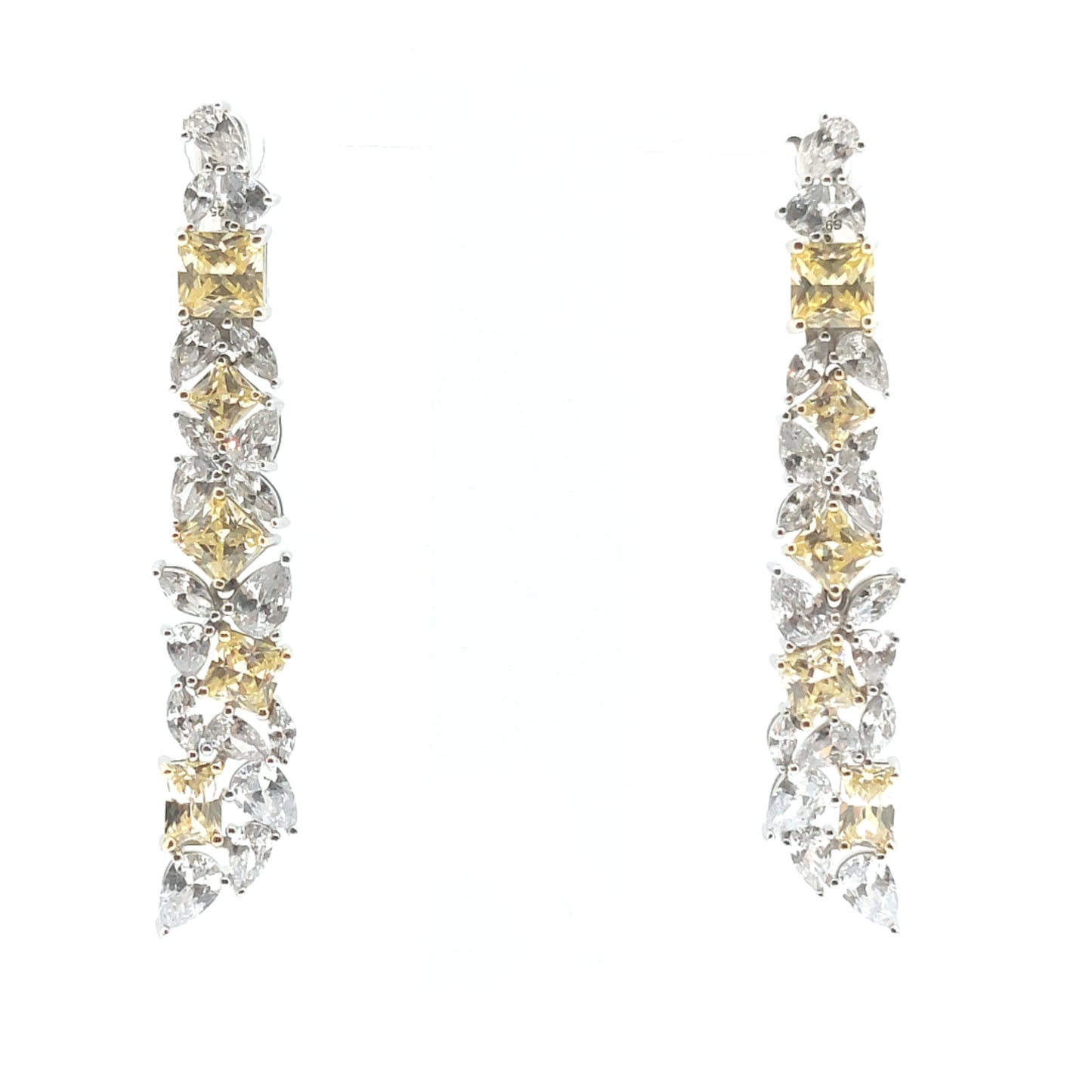 925 yellow cz earrings