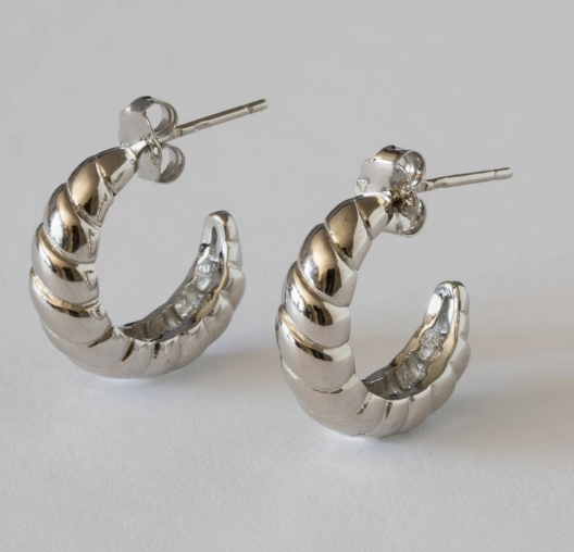 925 Sterling Silver Tidal Hoops