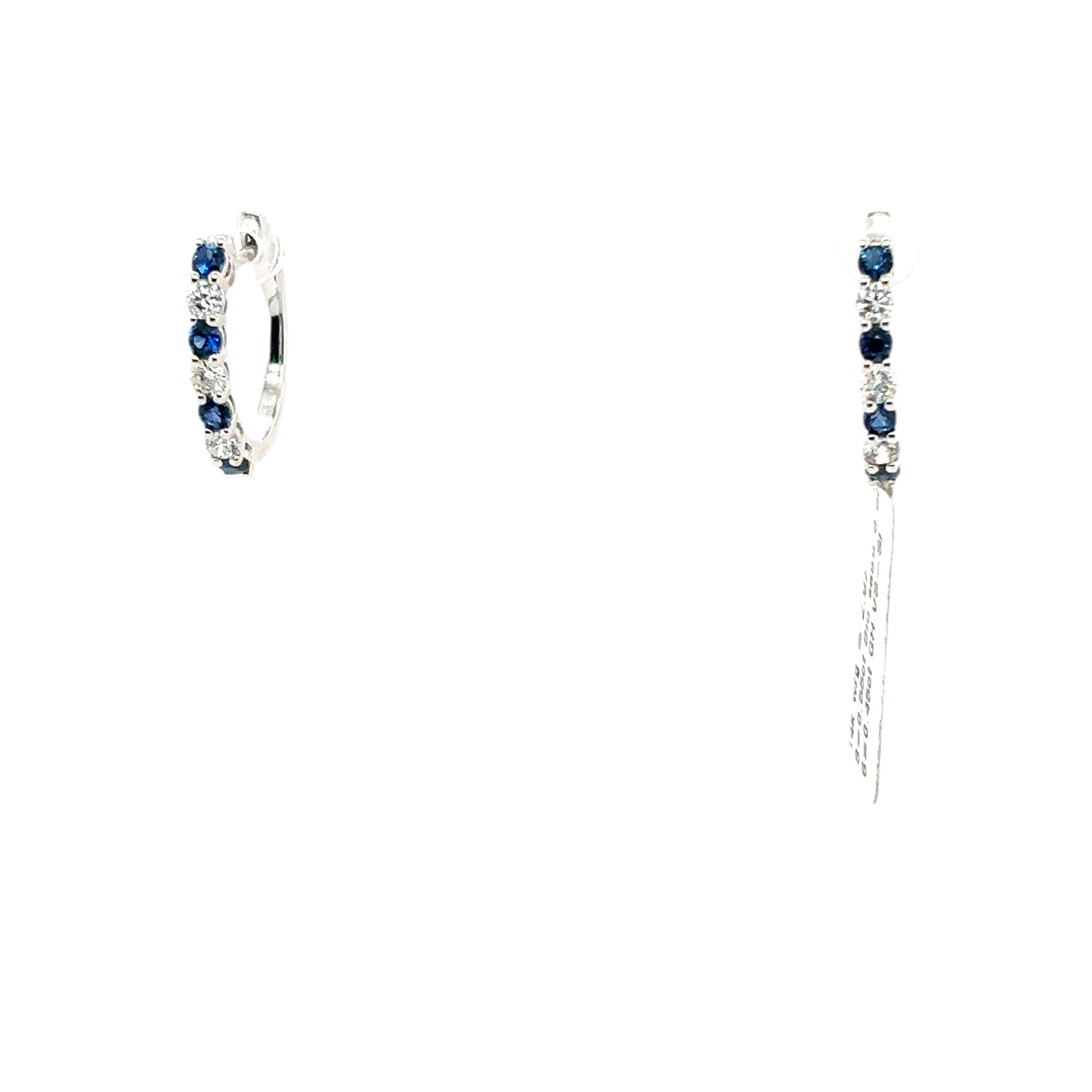 Diamond and Sapphire Claw Set Hoop Earrings