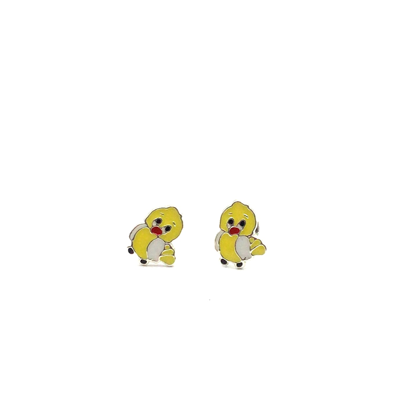 925 silver enamel chick earrings