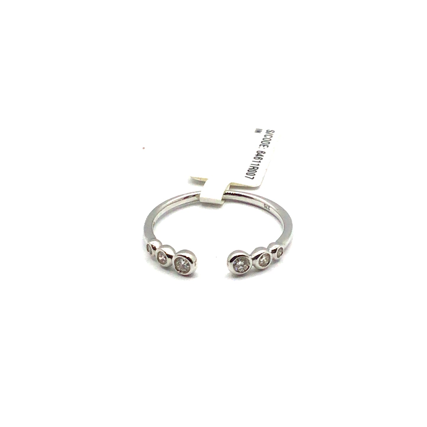 9ct White Gold Diamond Open Ring