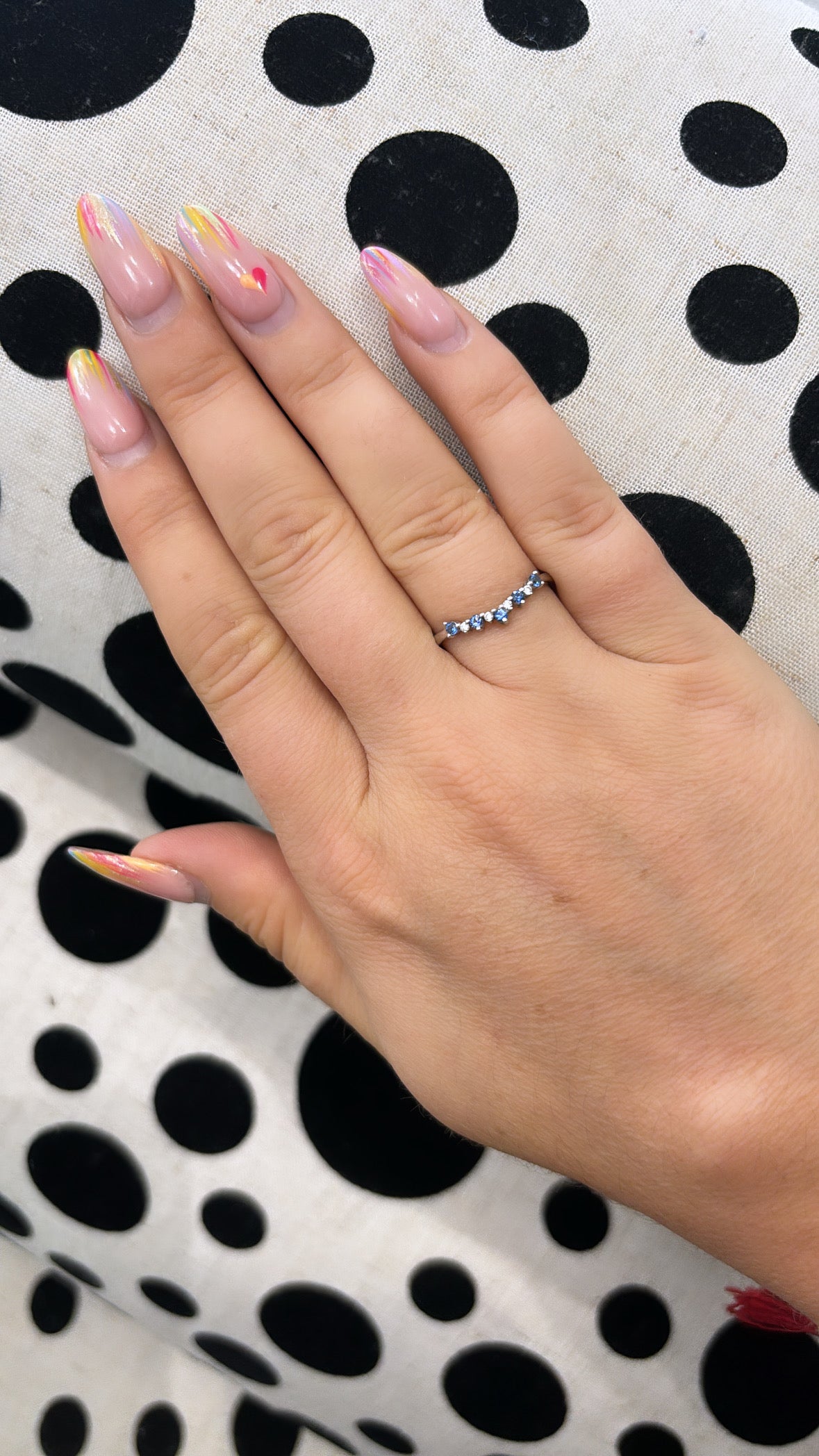 Diamond and Sapphire Shaped Eternity Ring In White Gold
