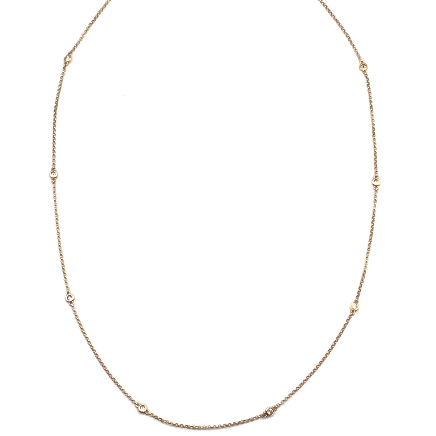 9ct Rose Gold Round Diamonds Spectral Set Necklace