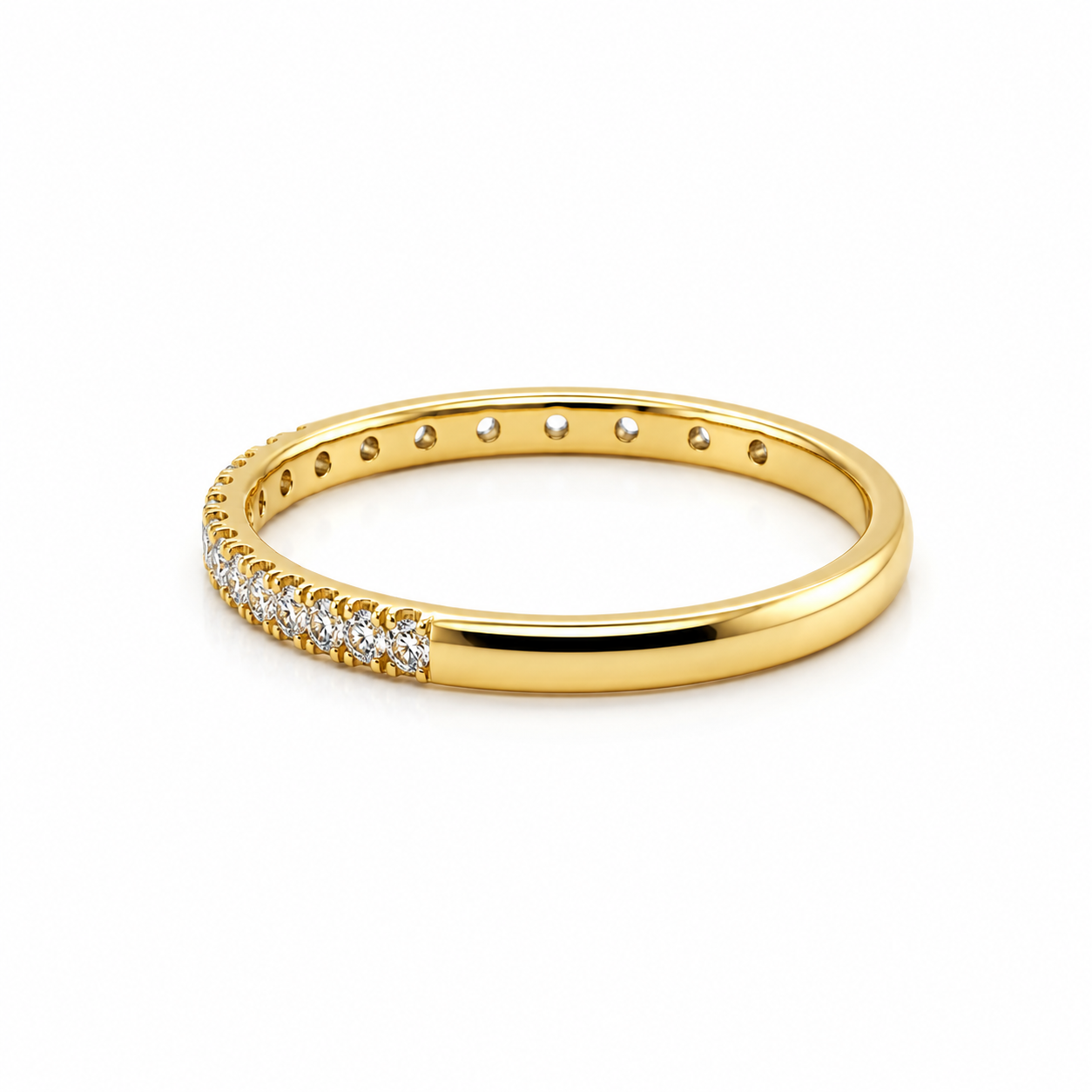 Diamond Half Eternity Ring In 18ct Yellow Gold
