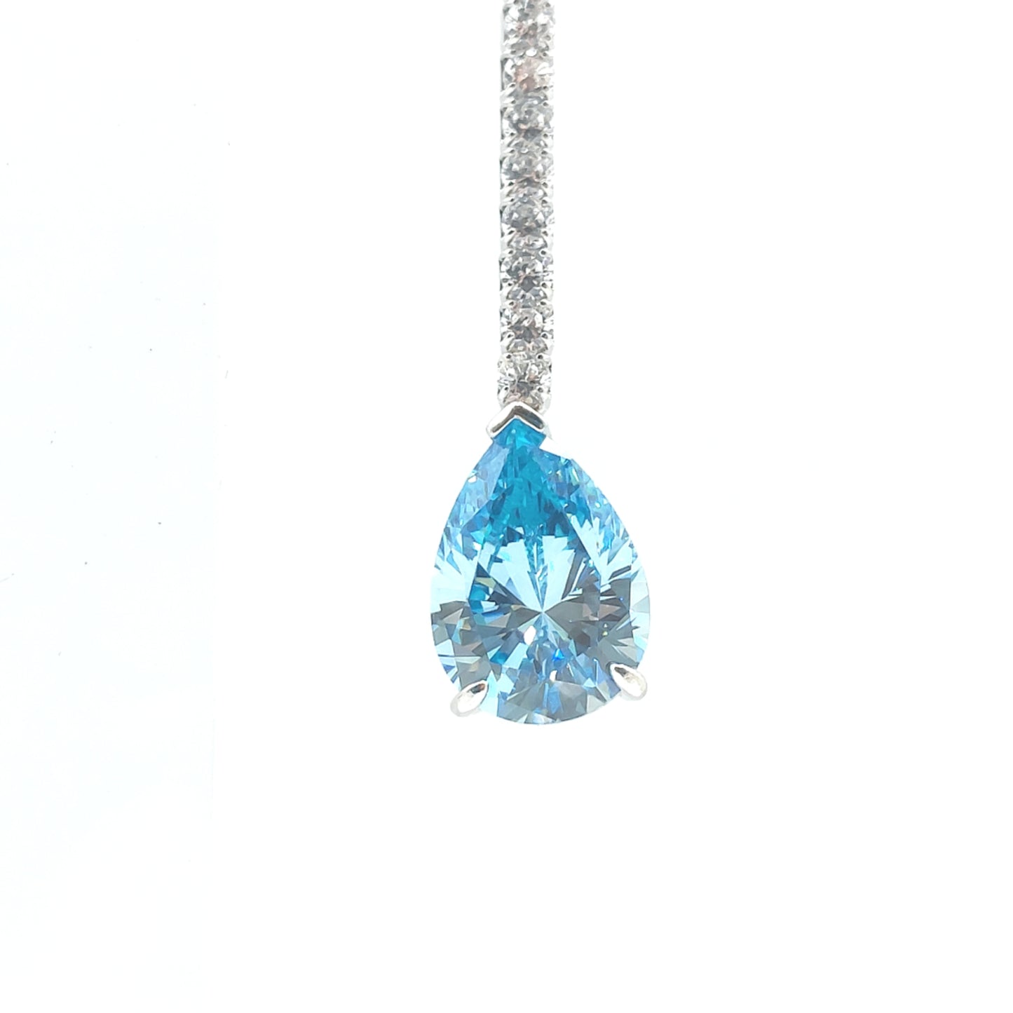 925 aqua cz drop earrings