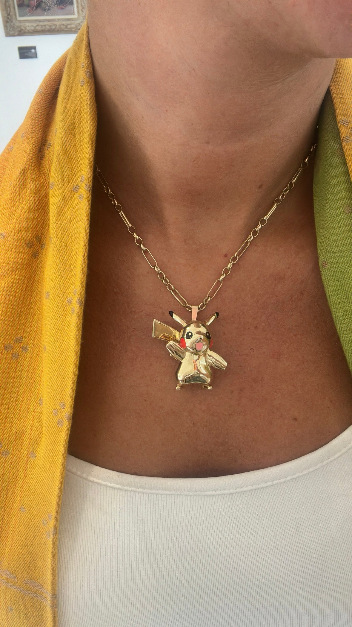 Pikachu Pendant 9ct Yellow Gold with Enamel