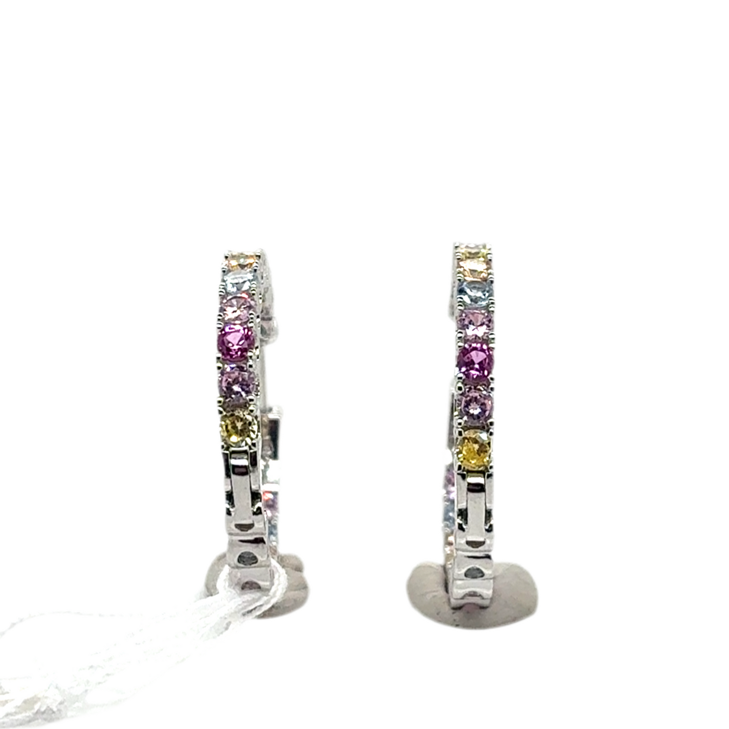 925 silver rainbow hoops cubic zirconia
