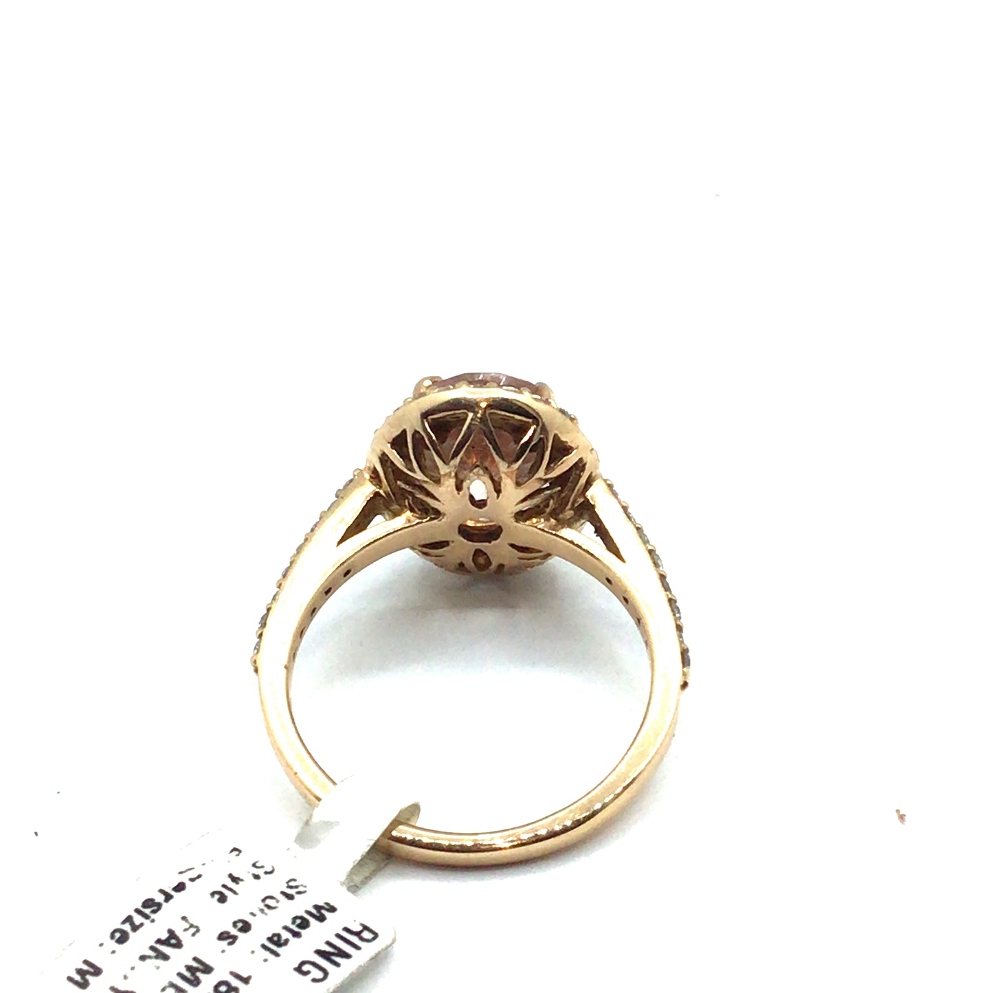 18ct Rose Gold Oval Morganite and Diamond Ring