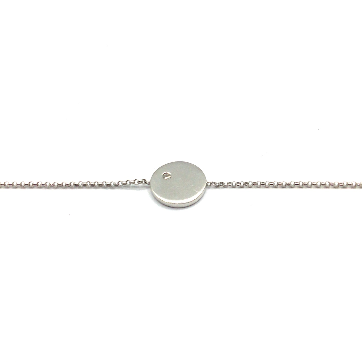 9ct White Gold Disc Bracelet