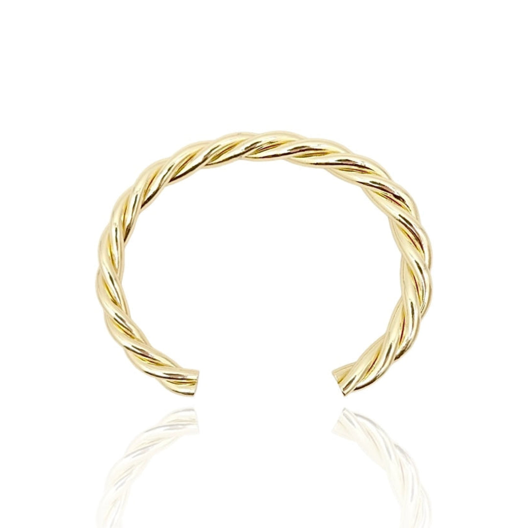 Twist Cuff Bangle 14ct Gold Plated
