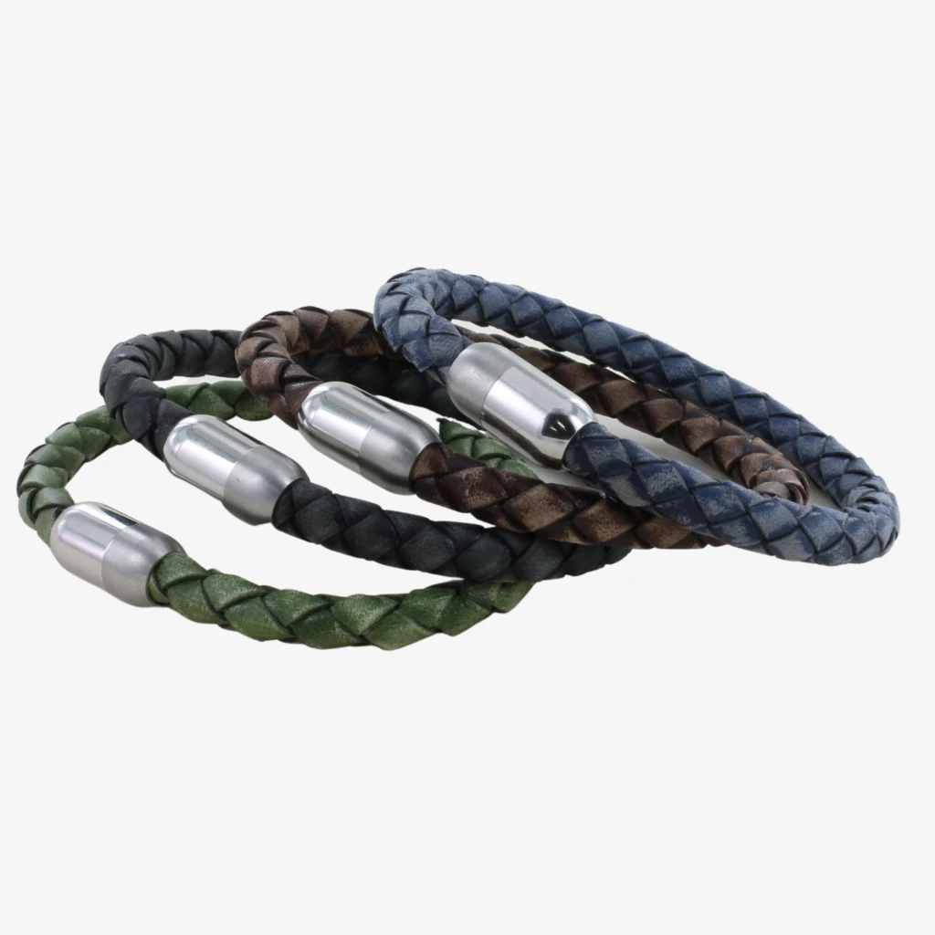 Vintage Green Leather Bracelet