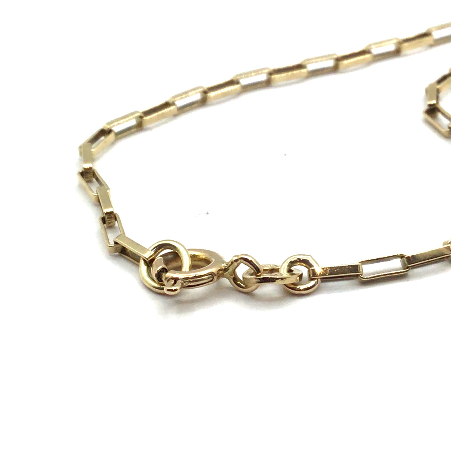 9ct Yellow Gold Emerald Necklace Paperclip Chain