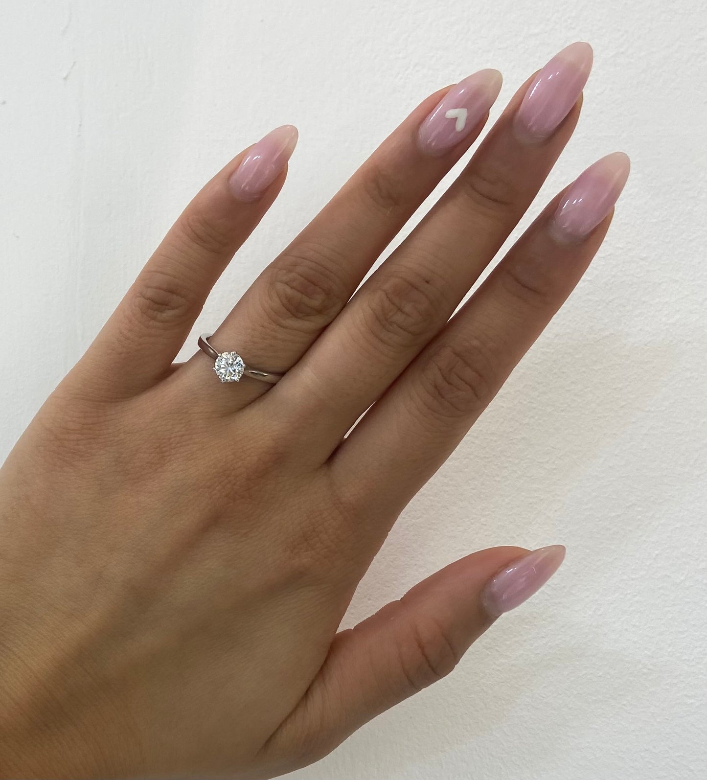 9ct White Gold 6 Claw Solitaire Round Brilliant Diamond Ring