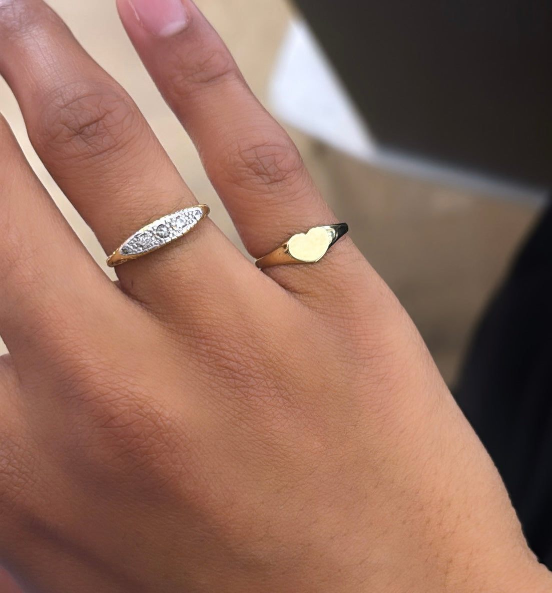 Mini Heart 9ct Yellow Gold Signet Ring