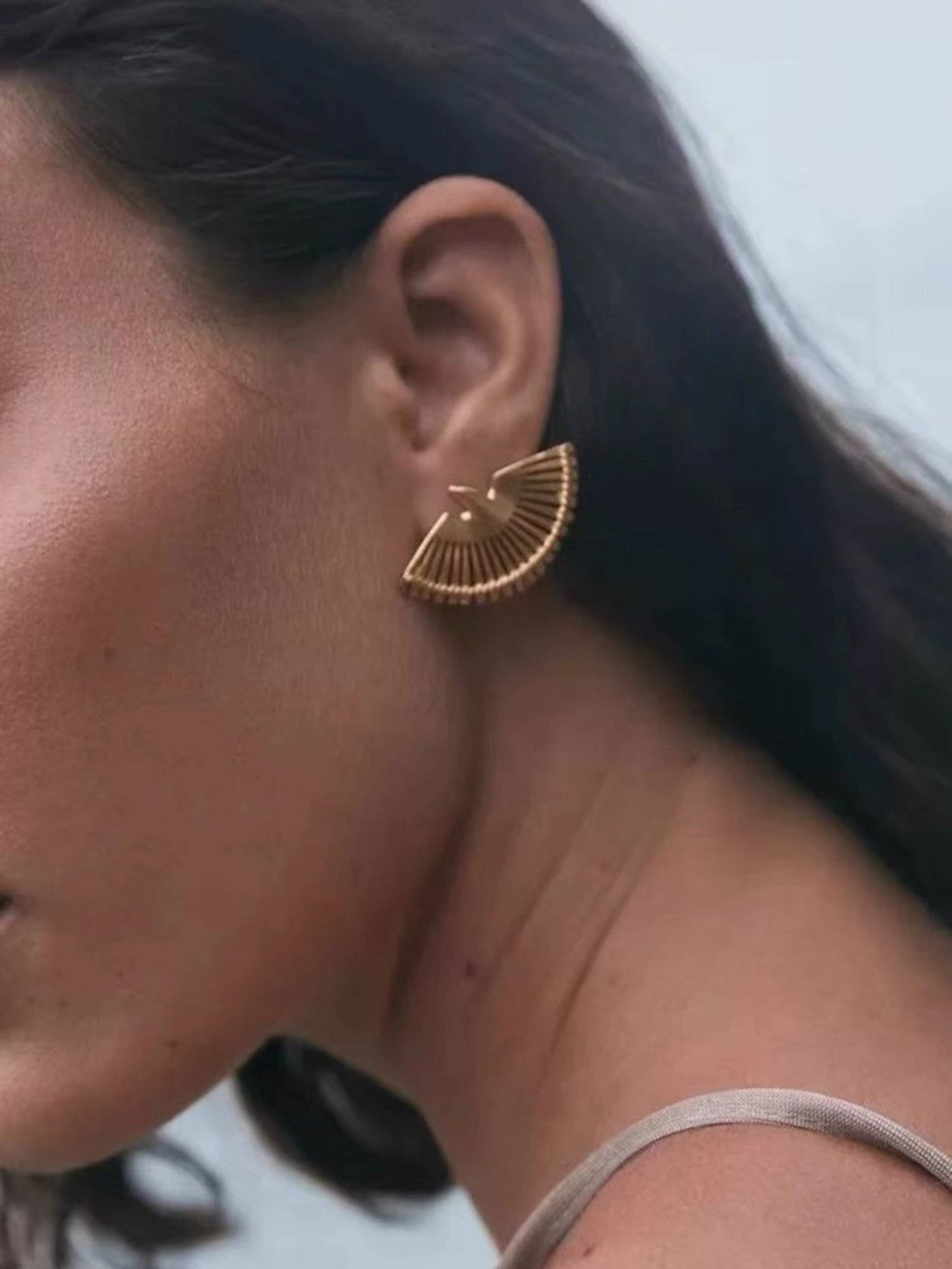 Gold Plated Swallow Bird Design Earrings