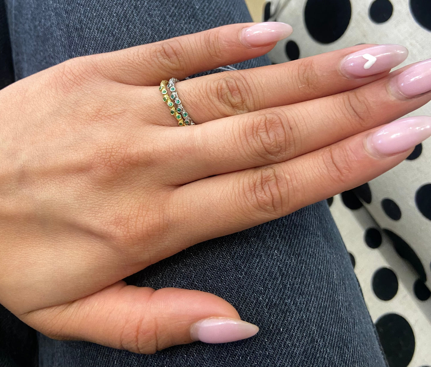 Emerald Twig Ring in Platinum