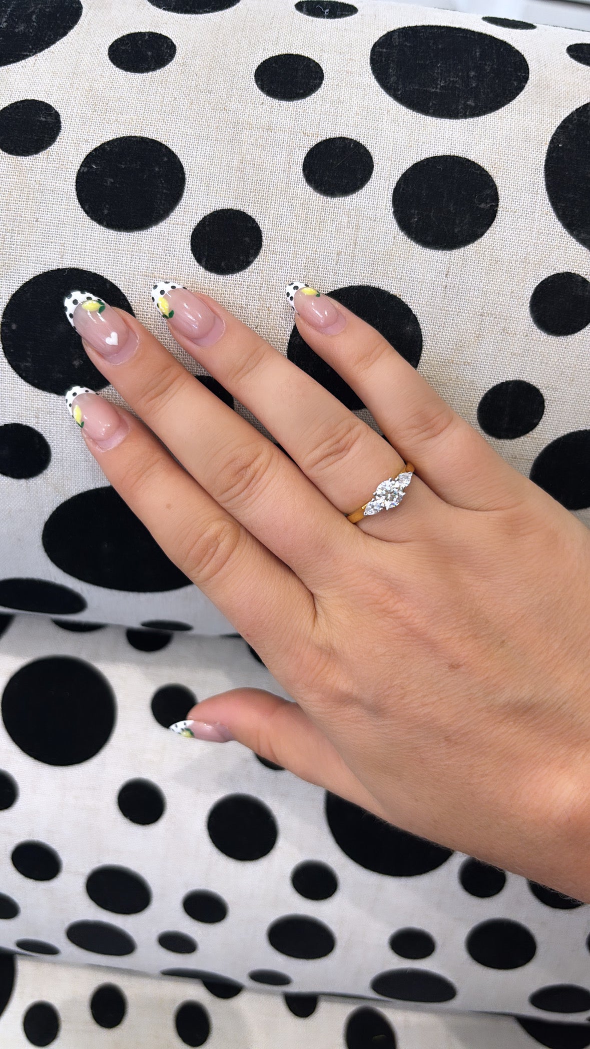 Round Brilliant Cut and Pear Cut Side Stones White Diamond Trilogy Three Stone Engagement Ring - Sample only - Please enquire for prices