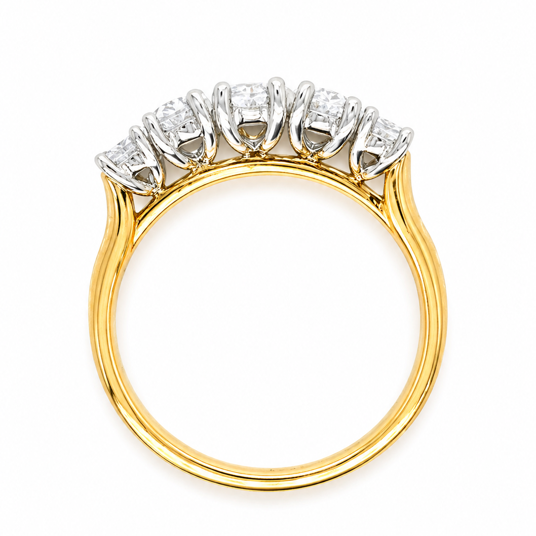 Five Stone Oval Diamond Claw Set Engagement Ring