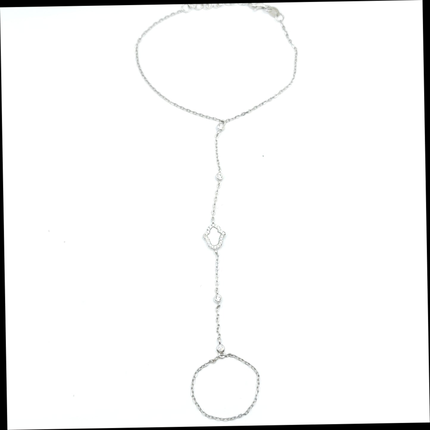 925 mother of pearl cz hand of fatima bracelet