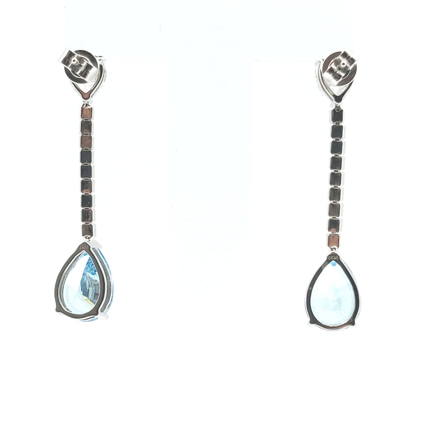 925 aqua cz drop earrings