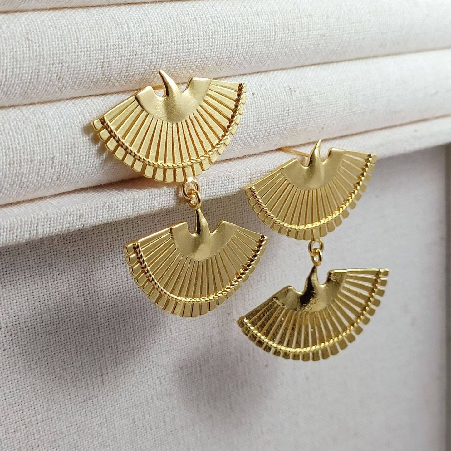 Gold Plated Swallow Bird Design Earrings