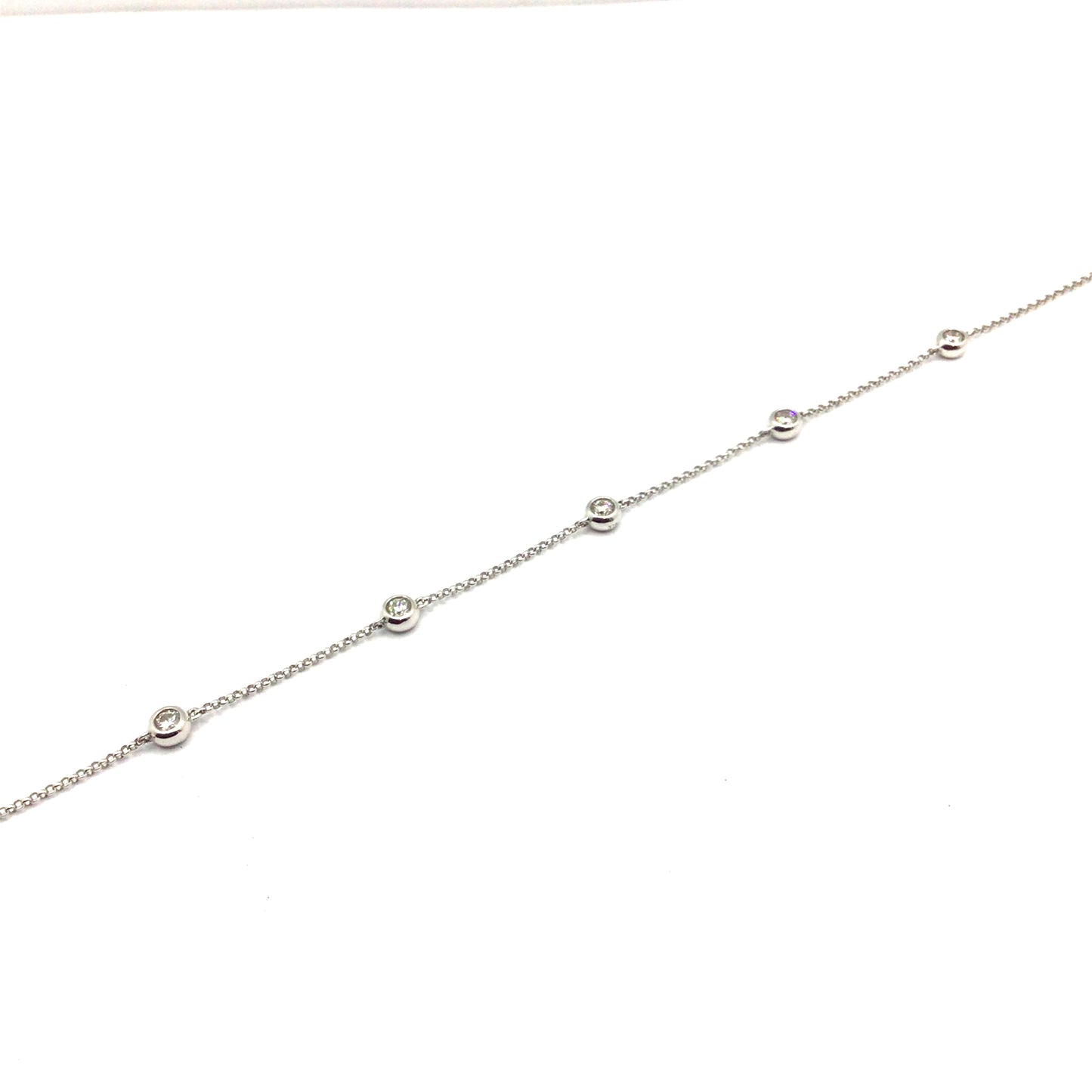 9ct White Gold Bezel Spectacle Set Diamond by Yard Bracelet