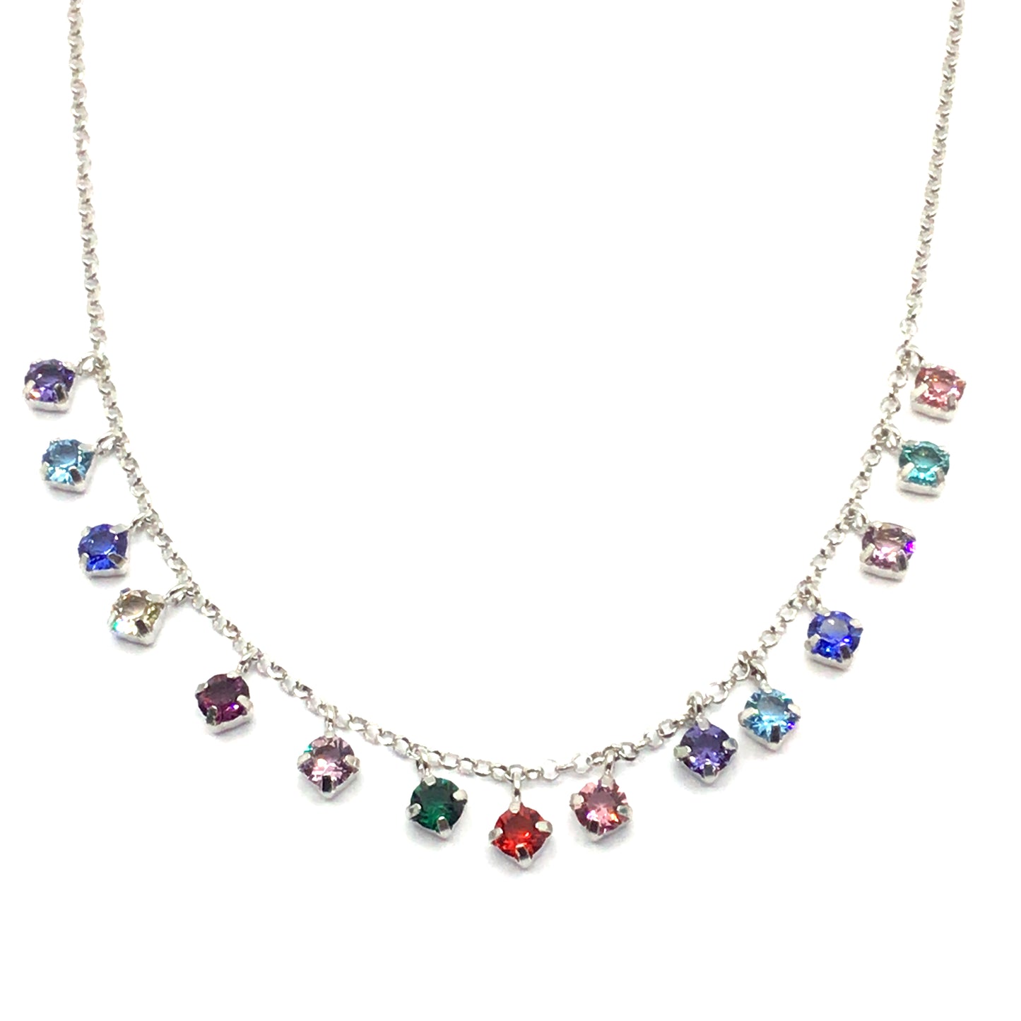925 multicolour cz necklace