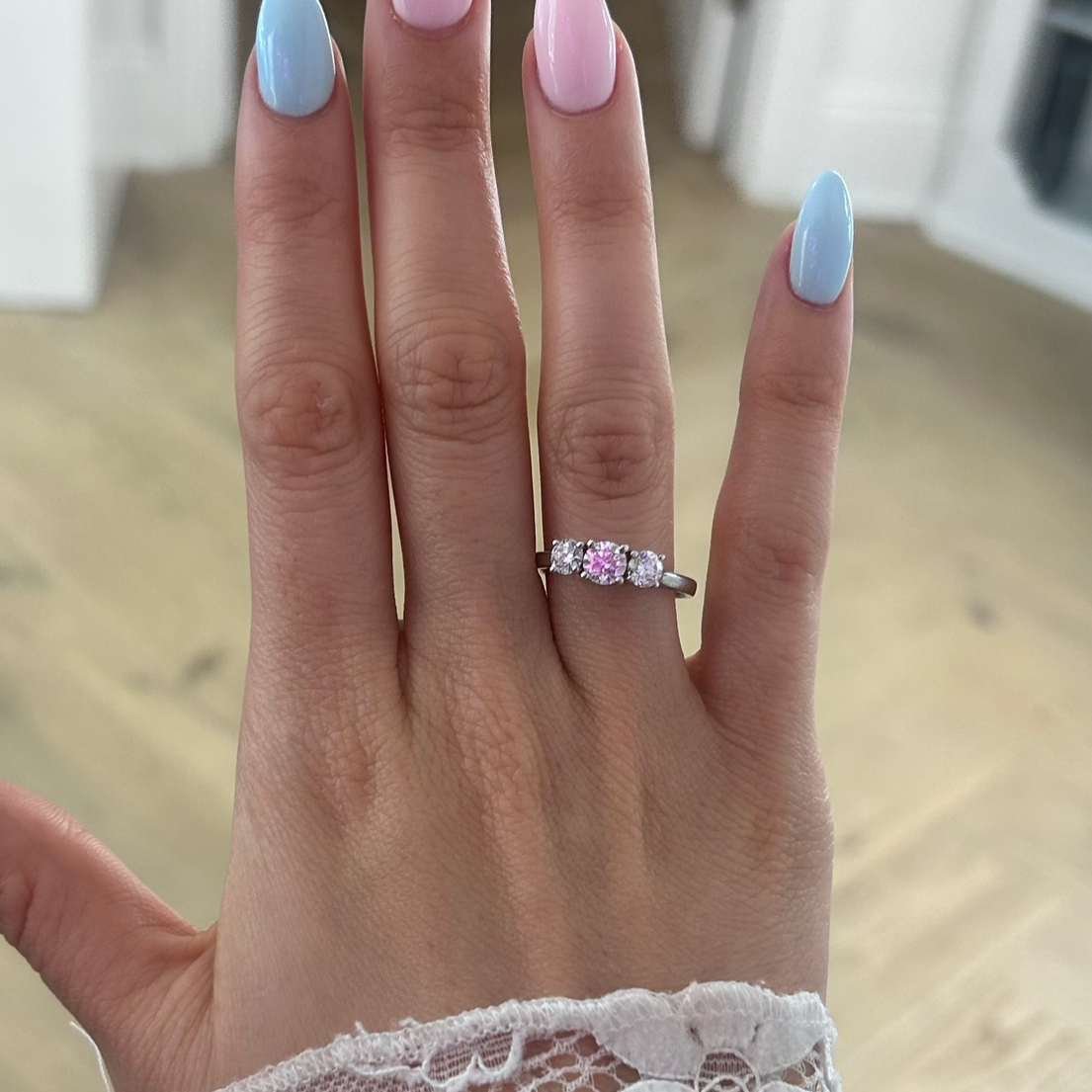 9ct White Gold Trilogy Diamond Ring