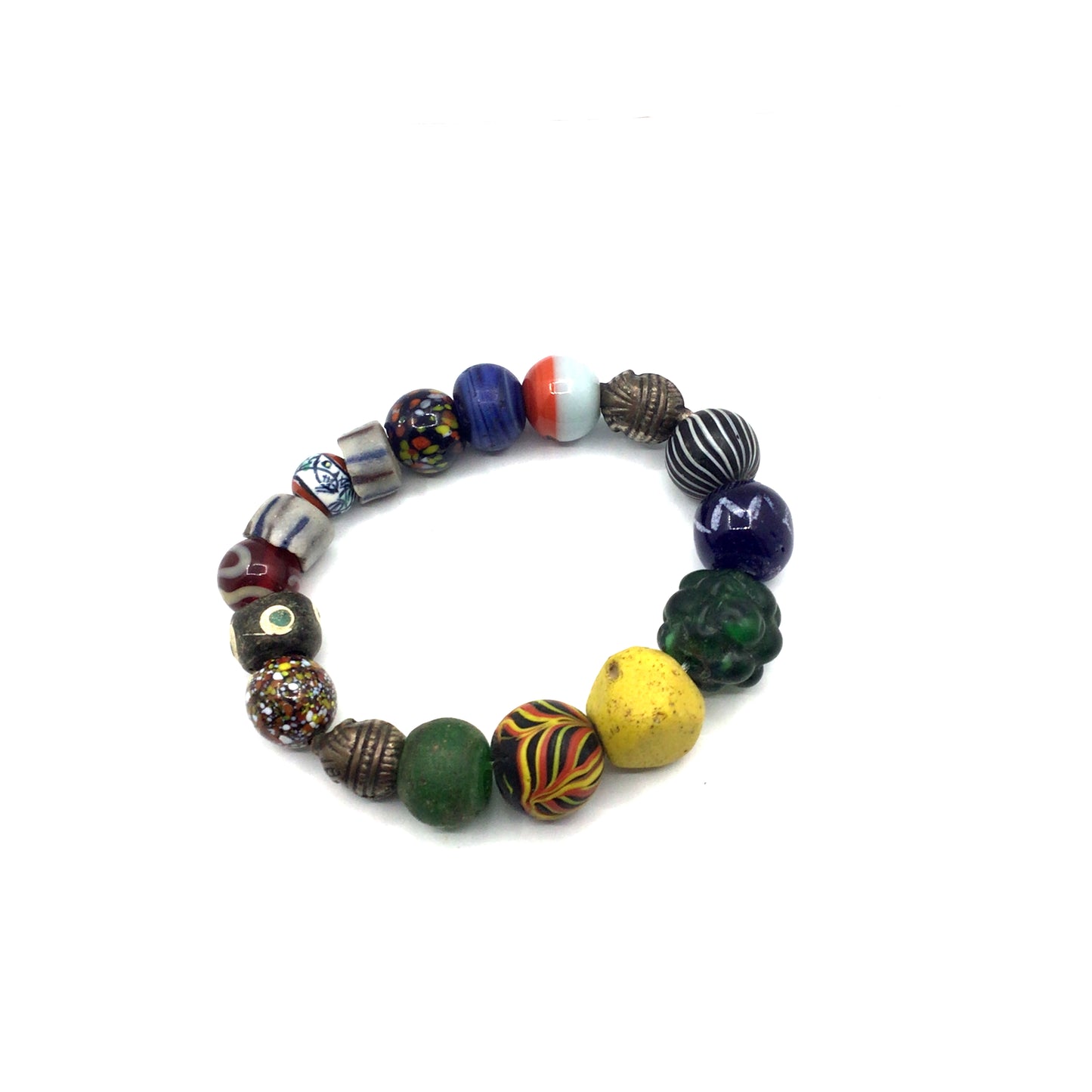 000734 - 6 - restringing repair- coloured bead bracelet
